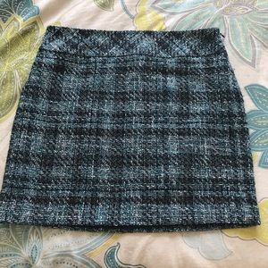 Ann Taylor LOFT Blue Tweed Skirt